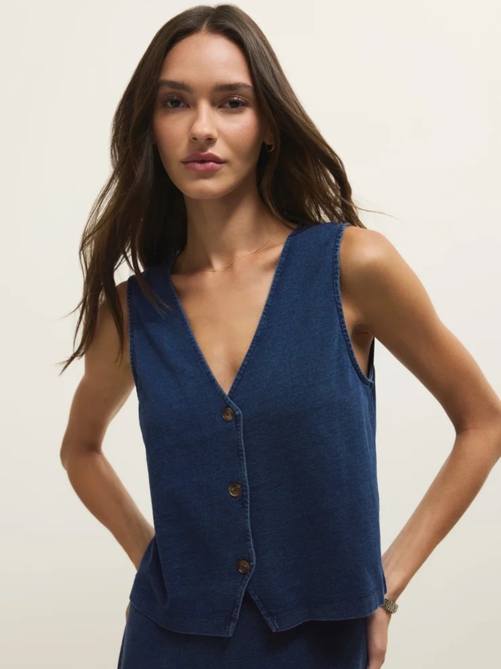 Noelle Jersey Denim Tank